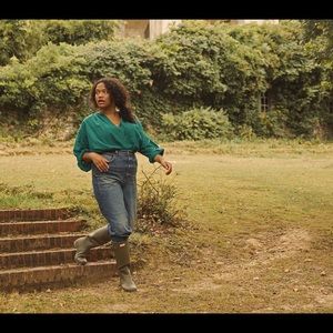 DOEN Jane blouse Dusty Teal Size Small NWT